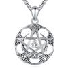 Eusense Collana Pentagramma Collana Dea Tripla Luna Argento 925 Ciondolo Ecate Ciondolo Sole e Luna Gioielli Regali Amuleto Spirituale Talismano Pagano Wiccano per Uomini Donne