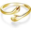 ShiYu Donne Anelli Argento 925 Placcato oro giallo Anello abbraccio Regalo di compleanno