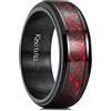 King Will Intertwine - Anello da uomo in acciaio inossidabile, 8 mm, con catena centrale, colore: nero e blu