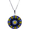 LE GEMME DI VENEZIA Collana per Donna Con Pendente Murrina Milefiori Venezia In Vetro Originale Di Murano E Argento 925 Diametro 23