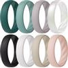 ThunderFit Anello di fidanzamento in silicone ondulato, larghezza 6 mm, spessore 2 mm, elegante, traspirante, anello di fidanzamento
