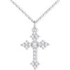 U7 Collana Donna Croce con Zirconi+ Catena Acciaio 45+5 cm, 3 Taglie Colori | Collana croce donna con Zirconi 5A+, ciondolo croce in rame placcato platini/oro 14K/oro rosa, regalo per donna mamma amica