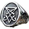 LAYCHEN BEDT Anello Vintage con Sigillo di Lucifero Satana Amuleto da Uomo in Stile Gotico Stregoneria Wicca Gioielli Casual