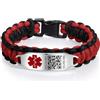 Theluckytag Braccialetti medici sportivi per uomini e donne, con codice QR, braccialetti medici identificativi di emergenza, in nylon, impermeabile, per polsi fino a 17,8 cm, più spazio