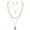 Bocar - Parure di gioielli, composta da collana a 3 livelli, con filo di perline, catenina lunga, ciondoli e orecchini, da donna