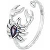 GleaMora S925 Argento Vintage Scorpione Anello Apertura Anello Regolabile Unico Personalizzato Dito Anello Leggero Di Lusso Ins Stile Anello