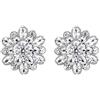 Mu&Nin Dazzling fiocco di neve in argento Sterling 925 placcato al rodio, taglio rotondo orecchini accuratamente realizzati con cristallo di zirconia cubica Starlight per donne