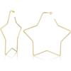 U7 Orecchini Donna Cerchio Pendenti Stella Acciaio Chirurgico 30-100 mm | Orecchini cerchio donna a stella acciaio inossidabile chirurgico, 4 colori, 30/40/50/60/70/80/90/100 mm, regalo per donna