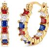 Roheafer Orecchini Cerchio Argento 925 per Donna | Ipoallergenici Oro 14K Placcato Orecchini con Cubic Zirconia, Leggeri Huggie Cerchio Gioielli Regali 20mm