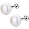 LAYCHEN BEDT Orecchino A Vite con Perla d'Acqua Dolce di Moda in Vero Argento Sterling 925 per Mini Gioielli Minimalisti da Donna