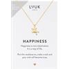 LUUK LIFESTYLE Collane per Donna e Ragazza in Argento Sterling 925, 50 cm | Ciondolo e cartolina HAPPINESS, Regali per Lei, Moglie, Mamma, Amica, Natale, Gioielli alla moda, Argento, Oro e Oro rosa