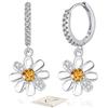 HEEYA Orecchini a cerchio in argento per donne e ragazze, orecchini a goccia placcati in argento Sterling con zirconia cubica, rotondi, a forma di cuore, goccia, quadrato, fiocco di neve, albero della