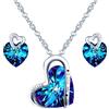 Yumilok Collana da donna in argento sterling con cuore irregolare Orecchini a bottone ti amo per sempre Moda quotidiana