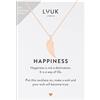 LUUK LIFESTYLE Collane per Donna e Ragazza in Argento Sterling 925, 50 cm | Ciondolo e cartolina HAPPINESS, Regali per Lei, Moglie, Mamma, Amica, Natale, Gioielli alla moda, Argento, Oro e Oro rosa