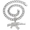 HCMA Hip Hop AAA + Cubic Zirconia Impostazione Bling Ice Out AK 47 Gun Modello Pendenti Collana per Gli Uomini Rapper Gioielli Regalo