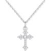 U7 Collana Donna Croce con Zirconi+ Catena Acciaio 45+5 cm, 3 Taglie Colori | Collana croce donna con Zirconi 5A+, ciondolo croce in rame placcato platini/oro 14K/oro rosa, regalo per donna mamma amica