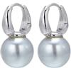 HUGE TOMATO HUGETOMATO Orecchini con perle, eleganti orecchini con perle grandi 14 mm per donna, chiusura a gancio placcata in oro 13k, creoli, orecchini pendenti come regalo