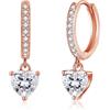 Cangall Orecchini a cerchio in argento 925 con ciondolo, in argento sterling 925, pendenti con zirconi, a forma di cuore/croce/goccia d'acqua, per dormire, cartilagine, orecchini a cerchio in argento