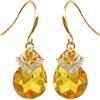 Navachi Orecchini pendenti placcati in oro 18 carati con cristallo a forma di fiore con zirconi multicolore