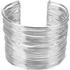MAJALE Bracciale regolabile da donna in bagno d'argento e oro 18 carati, largo stile schiava, moda urbana, regalo elegante dorato e argento