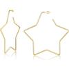 U7 Orecchini Donna Cerchio Pendenti Stella Acciaio Chirurgico 30-100 mm | Orecchini cerchio donna a stella acciaio inossidabile chirurgico, 4 colori, 30/40/50/60/70/80/90/100 mm, regalo per donna