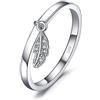 JewelryPalace Anello Foglia Argento Sterling 925 con Cubica Zirconia, Anelli Dorati Donna in Oro con Pietra a Taglio Rotondo, Fedina Zirconi in Oro Rosa Anelli Anniversario Set Gioielli Donna