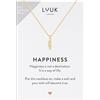 LUUK LIFESTYLE Collane per Donna e Ragazza in Argento Sterling 925, 50 cm | Ciondolo e cartolina HAPPINESS, Regali per Lei, Moglie, Mamma, Amica, Natale, Gioielli alla moda, Argento, Oro e Oro rosa