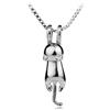 Wonvin Collection Donna 925 sterling silver 3D carino gatto Lover liscio ciondolo collana bracciale orecchini anello