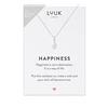 LUUK LIFESTYLE Collane per Donna e Ragazza in Argento Sterling 925, 50 cm | Ciondolo e cartolina HAPPINESS, Regali per Lei, Moglie, Mamma, Amica, Natale, Gioielli alla moda, Argento, Oro e Oro rosa