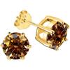 PAKORIO Orecchini a bottone rotondi classici con moissanite, 0,6-4ct VVS1, argento S925 placcato oro, ipoallergenici, gioielli anti-ossidazione