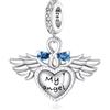 Rimgoris 925 Bracciali In Argento Sterling Famiglia Mamma Rose Glod Blocco Sempre Insieme Due Impronte Di Bambino Apribile Madre E Figlia Zaffiro Ali D'Angelo Abito Da Sposa Bacio