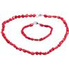 Treasure Bay TreasureBay - Set di gioielli da donna con collana e bracciale con rami di corallo rosso naturale