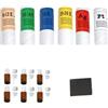TECHNOFLUX DISTRIBUE PAR KD89 Kit 6 Tester Oro 9/14/18/24 K KT per testare l' oro + argento + Platino + pietra di tocco naturale 50 x 40 mm + 6 flaconi conto gocce 15 ml + Guida GRATUITA (test Tester Testing Gold Stone)