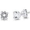 DTPsilver Orecchini Argento 925 con Zirconi Brillanti - Orecchini a Perno Donna Uomo Unisex - Ipoallergenici, Chiusura a Farfalla - Diametro 2, 3, 4, 5 mm
