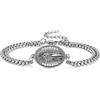 CELESTIA Bracciale Donna di Madonna Guadalupe Rame Placcato Argento | Braccialetto Portafortuna, Doppia Catena Acciaio, 18+5 cm Regolabile, Gioielli Regalo Amica, per Cresima Battesimo
