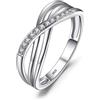 JewelryPalace Anelli Donna Argento 925, Fedine Fidanzamento Coppia, Anello Infinito Nodo, Eterno Amore Diamante Simulato Anniversario Matrimonio Promessa Sposa Band Anelli in Tre Ori, Gioielli Donna