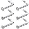 Popuhoops Piercing per naso in acciaio chirurgico 316L, 22 g/20 g/18 g, a forma di L, per naso e naso, a forma di L, 1,5 mm, 2,5 mm, 3 mm, 3 mm, zirconia cubica, per donne