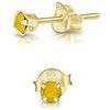 DTPsilver Orecchini Punto Luce Oro - Orecchini Donna Piccoli Argento 925 Placcati Oro - Orecchini con Brillantini Colorati - Orecchini Cristallo - Orecchini Dorati - Orecchini Donna Colorati - Punti Luce Oro