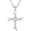 HS86 Collana con ciondolo a croce in acciaio inox, gioiello in argento, Acciaio inossidabile