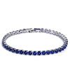 SONGK Braccialetti da Tennis di Lusso da 4 mm con zirconi cubici Bracciale da Sposa in Cristallo con Catena ghiacciata per Donna Bracciale Color Argento Dorato