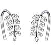 Yaneno - Orecchini a clip in argento Sterling 925 con pendente a forma di foglia, semplici ed eleganti orecchini da donna e Argento, colore: bianco, cod. YEN2032-1
