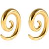 IMINI 2 dilatatori a spirale a forma di lumaca, in acciaio inox, placcati oro/nero, per orecchie allungate, gioielli per piercing per donne e uomini