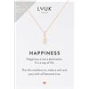 LUUK LIFESTYLE Collane per Donna e Ragazza in Argento Sterling 925, 50 cm | Ciondolo e cartolina HAPPINESS, Regali per Lei, Moglie, Mamma, Amica, Natale, Gioielli alla moda, Argento, Oro e Oro rosa