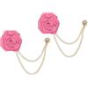 QUARKZMAN 2pz Spille Misura 1,77 per Abiti Finiture Dorate Rosa Rossa | Sposo Fiore Rosa, Spilla Bavero Lega Stoffa, con Catena Nappe/Borchie, per Accessori per Abiti Uomo Sposa