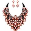 EVER FAITH Parure Gioielli Donna, Cristallo Retro Costume Statement Collana Orecchini Set per Banchetto, Ballo