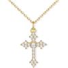 U7 Collana Donna Croce con Zirconi+ Catena Acciaio 45+5 cm, 3 Taglie Colori | Collana croce donna con Zirconi 5A+, ciondolo croce in rame placcato platini/oro 14K/oro rosa, regalo per donna mamma amica