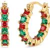 Roheafer Orecchini Cerchio Argento 925 per Donna | Ipoallergenici Oro 14K Placcato Orecchini con Cubic Zirconia, Leggeri Huggie Cerchio Gioielli Regali 20mm