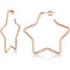 U7 Orecchini Donna Cerchio Pendenti Stella Acciaio Chirurgico 30-100 mm | Orecchini cerchio donna a stella acciaio inossidabile chirurgico, 4 colori, 30/40/50/60/70/80/90/100 mm, regalo per donna