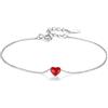 LAYCHEN Bracciale Minimalista In Argento Sterling 925 Con Cuore Rosso, Alla Moda, Per Donna, Gioielli Raffinati Da Sposa