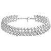 Bling Jewelry Collana A Girocollo Con Tre File Di Perle Simulanti Grigie Rosa E Bianche Realizzata A Mano Per Spose Donne Adolescenti Prom E Matrimoni